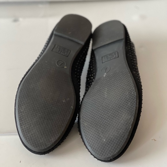 Time and Tru Women Black Rhinestone Crystal Glitter Studded Flats Slip-On Shoe 7 - Picture 7 of 7